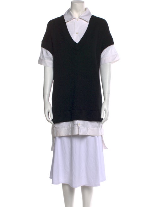 Staud Merino Wool Colorblock Pattern Sweater