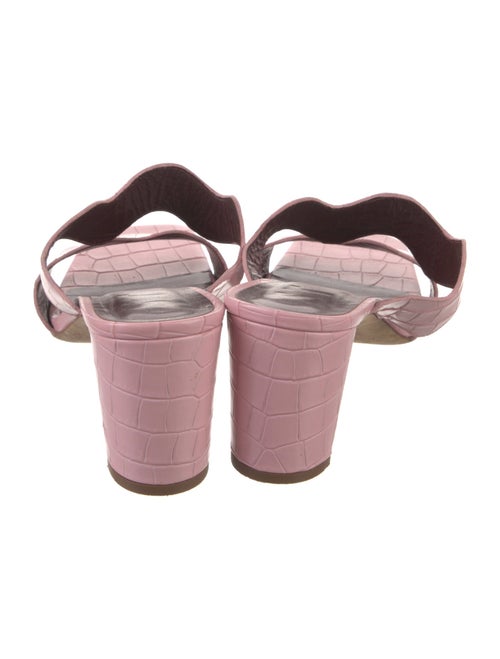 Staud Embossed Leather Slides