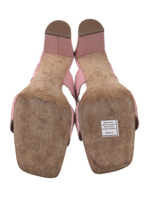 Staud Embossed Leather Slides