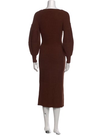 Staud V-Neck Midi Length Dress