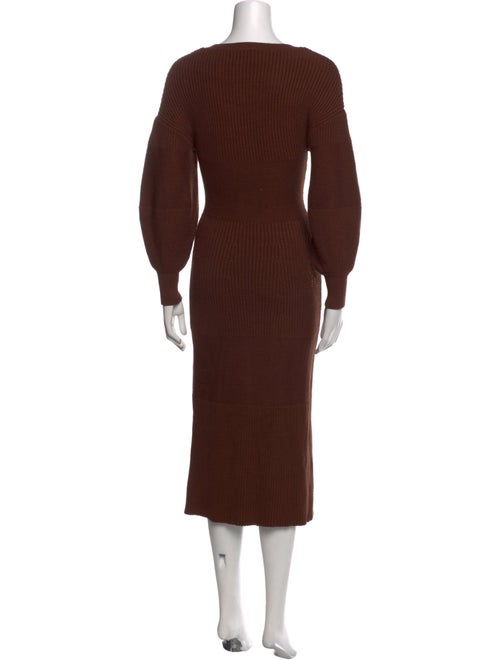 Staud V-Neck Midi Length Dress