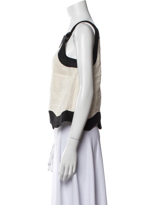 Staud Linen Square Neckline Crop Top