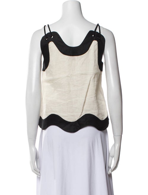 Staud Linen Square Neckline Crop Top