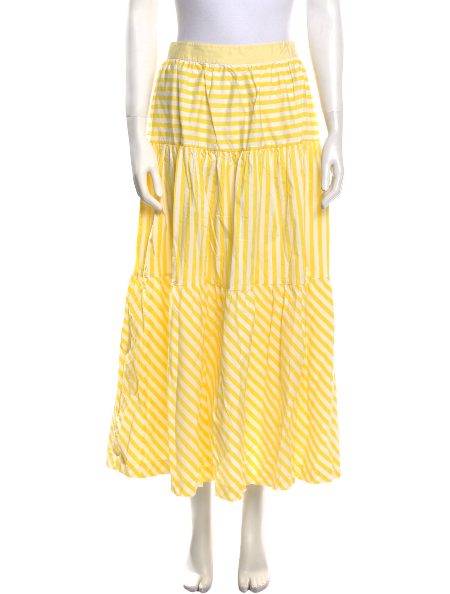 Staud Striped Midi Length Skirt