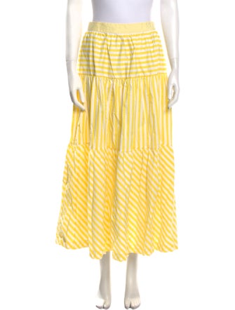 Staud Striped Midi Length Skirt