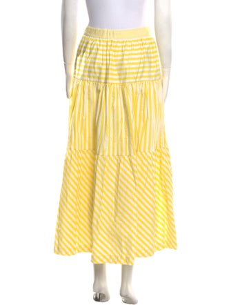 Staud Striped Midi Length Skirt