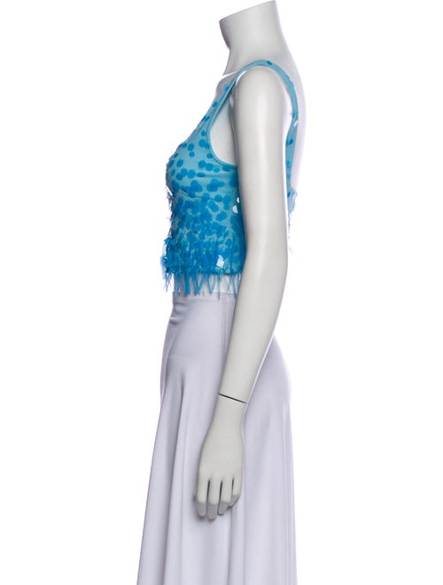 Staud Lace Pattern Square Neckline Crop Top