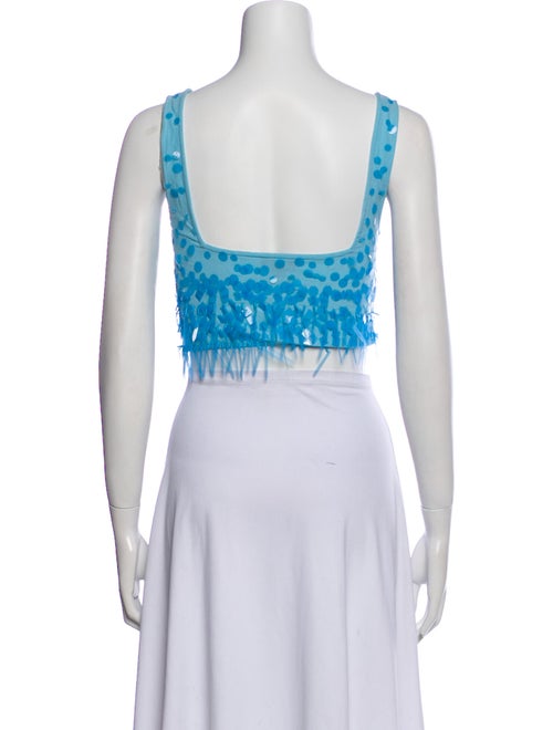 Staud Lace Pattern Square Neckline Crop Top