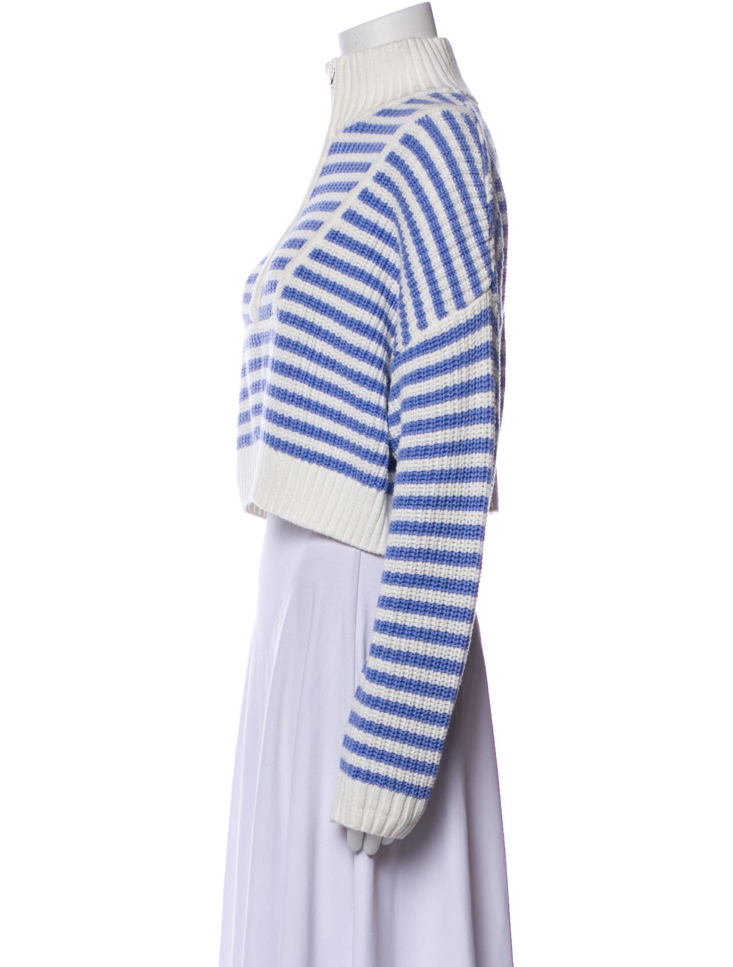 Staud Striped Mock Neck Sweater