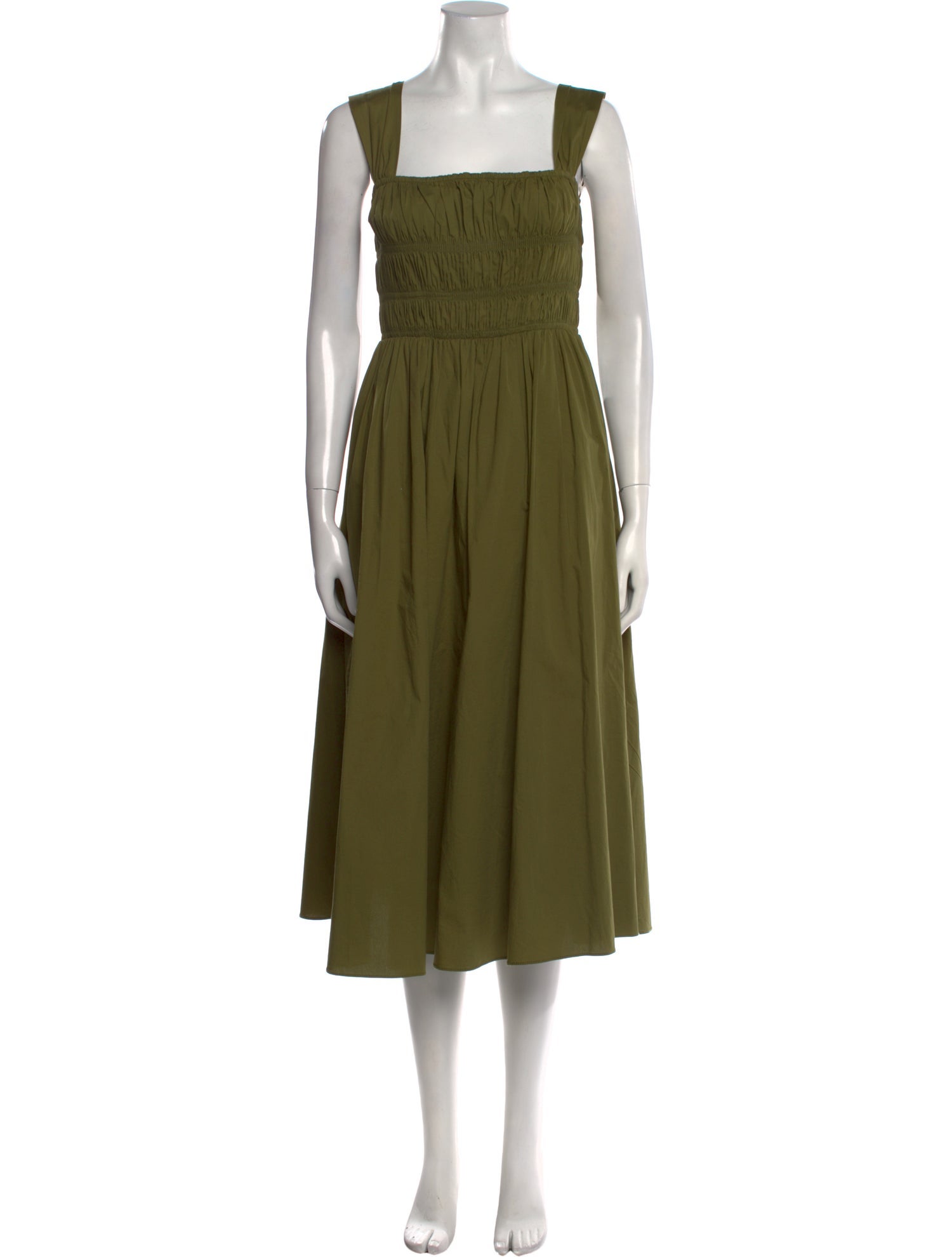 Staud Square Neckline Midi Length Dress