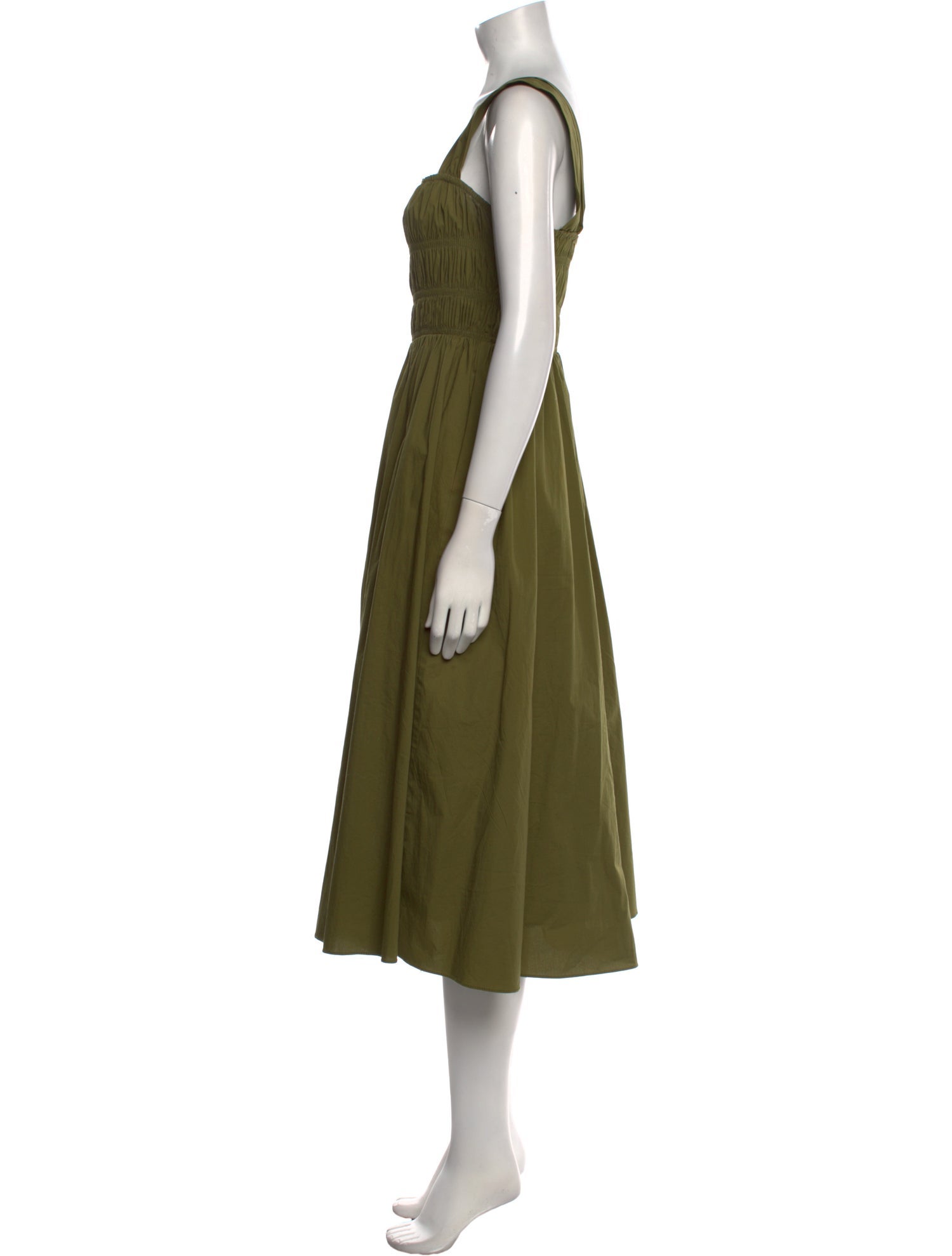 Staud Square Neckline Midi Length Dress