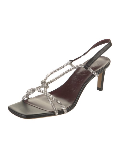Staud Leather Crystal Embellishments Slingback Sandals
