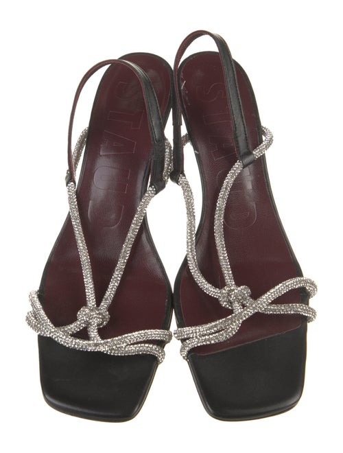 Staud Leather Crystal Embellishments Slingback Sandals