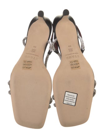 Staud Leather Crystal Embellishments Slingback Sandals