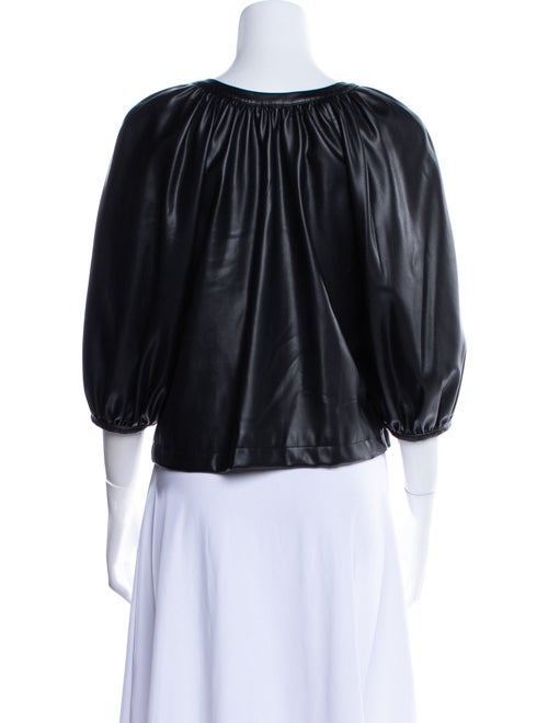 Staud V-Neck Three-Quarter Sleeve Crop Top