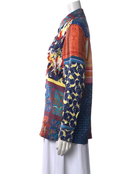 Staud Printed Long Sleeve Button-Up Top