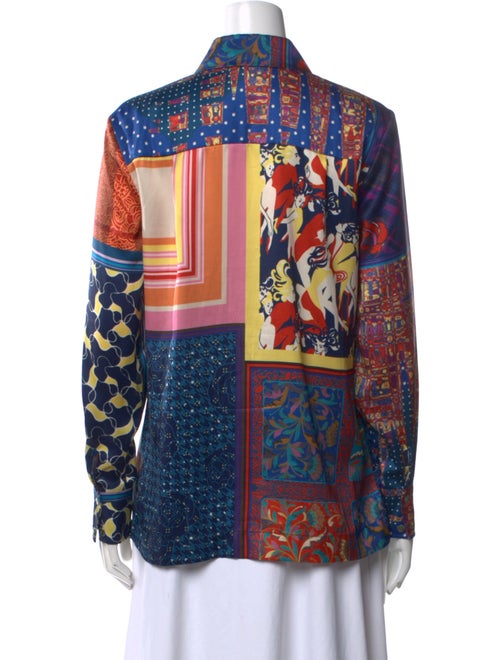 Staud Printed Long Sleeve Button-Up Top