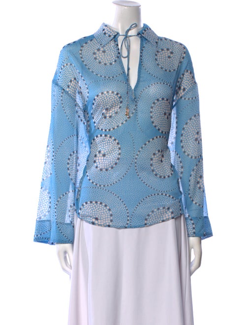 Staud Polka Dot Print Long Sleeve Top