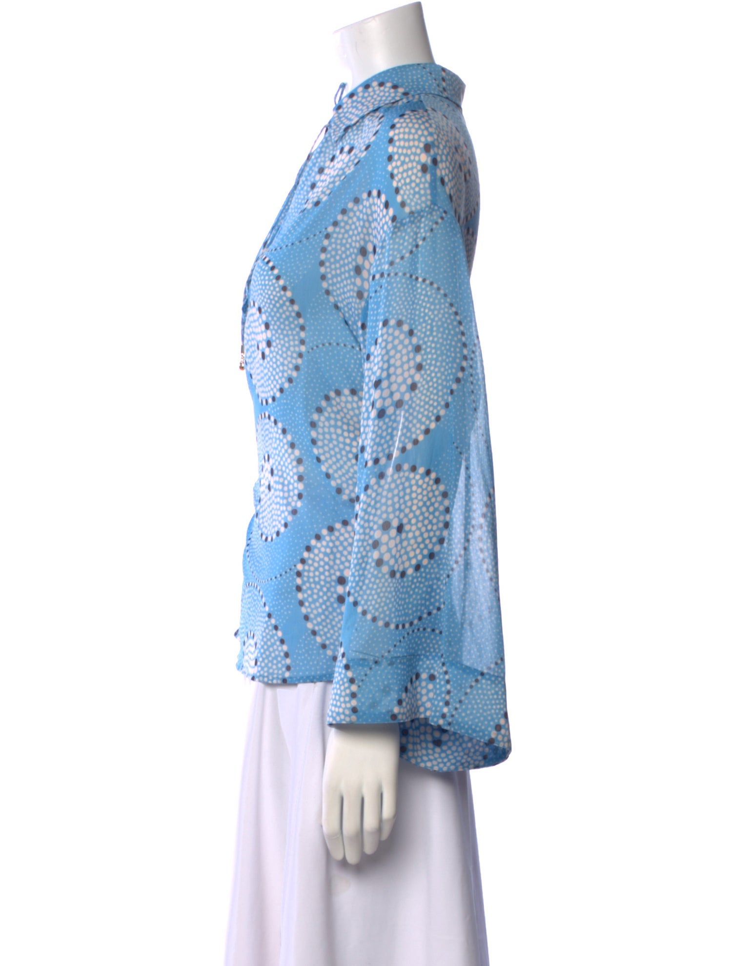 Staud Polka Dot Print Long Sleeve Top