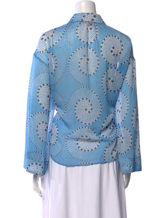 Staud Polka Dot Print Long Sleeve Top