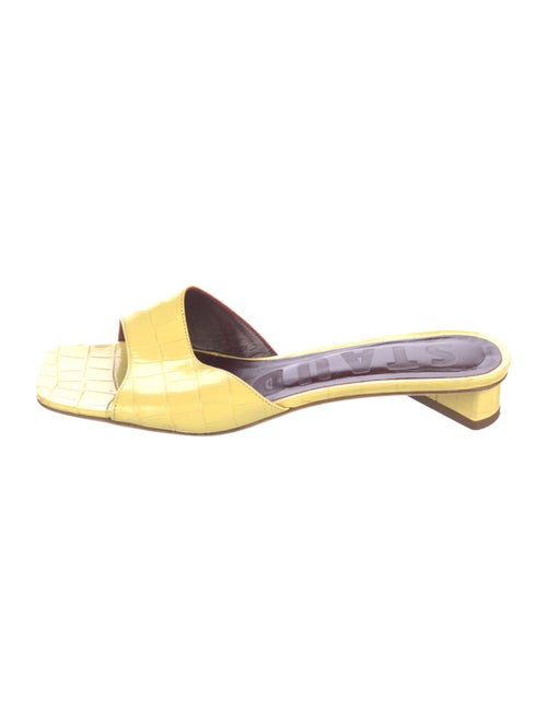 Staud Embossed Leather Slides