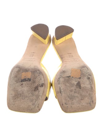 Staud Embossed Leather Slides