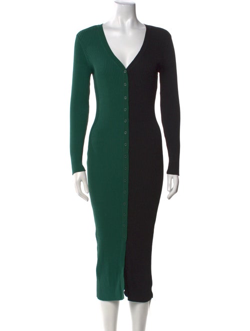 Staud V-Neck Midi Length Dress