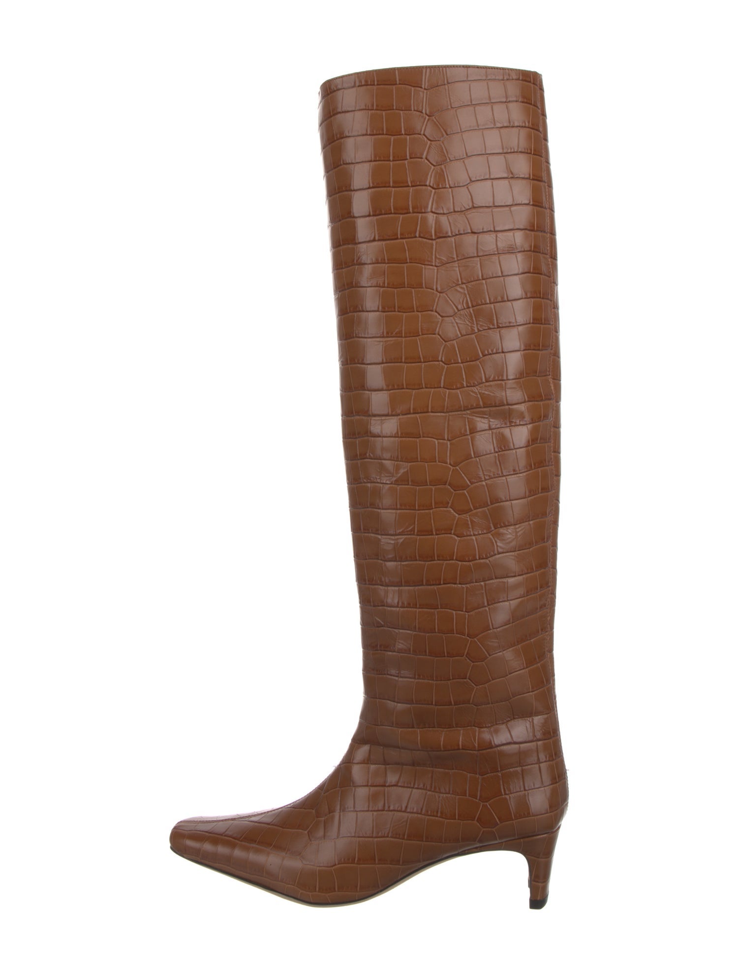 Staud Embossed Leather Riding Boots