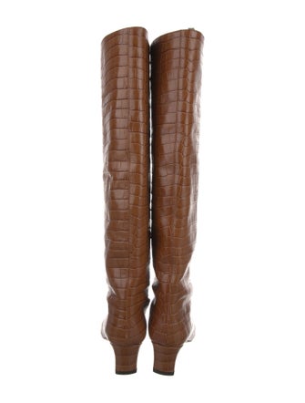 Staud Embossed Leather Riding Boots