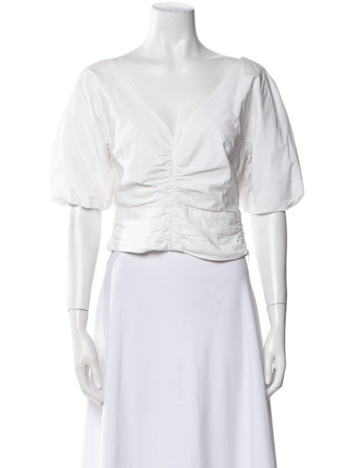 Staud V-Neck Short Sleeve Crop Top