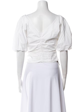 Staud V-Neck Short Sleeve Crop Top