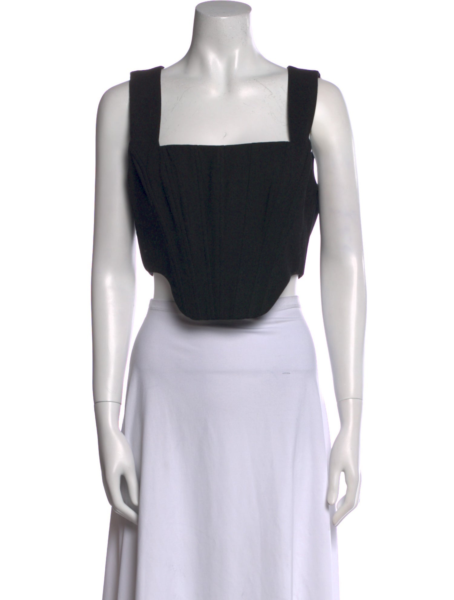 Staud Square Neckline Sleeveless Crop Top