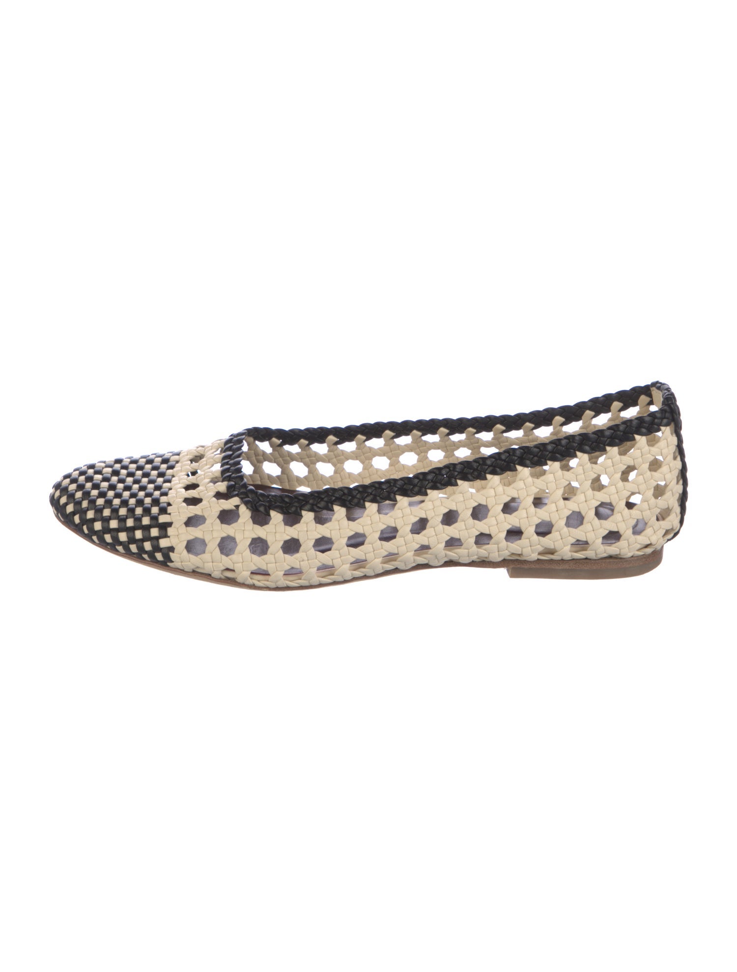 Staud Leather Colorblock Pattern Flats