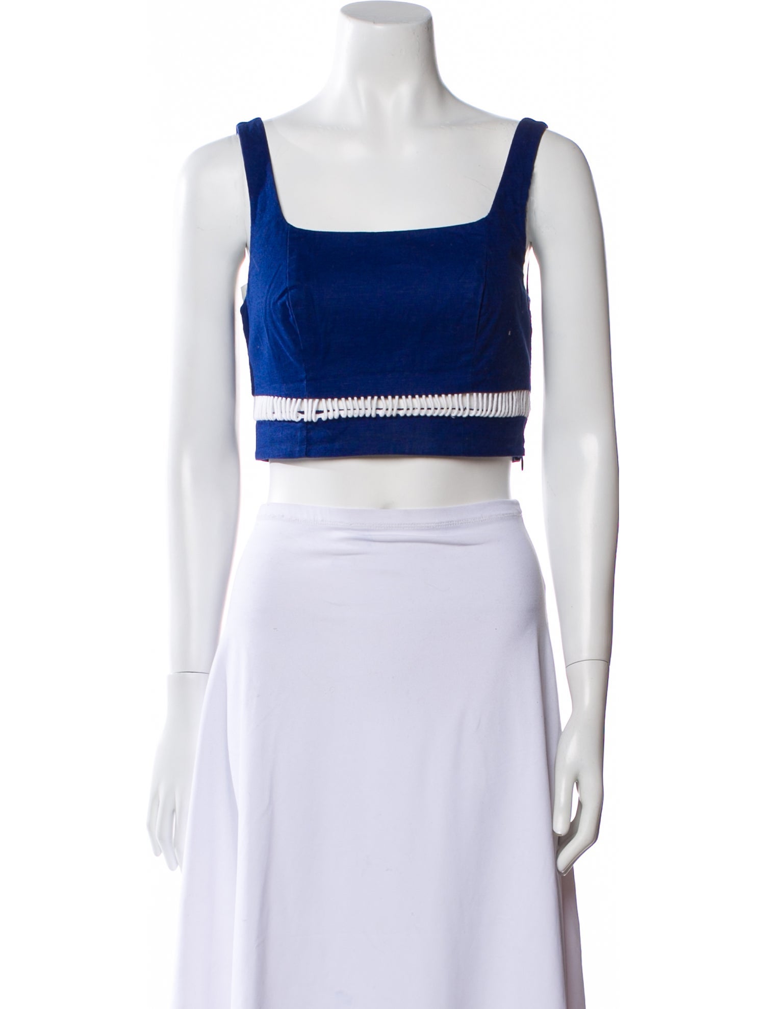 Staud Square Neckline Sleeveless Crop Top
