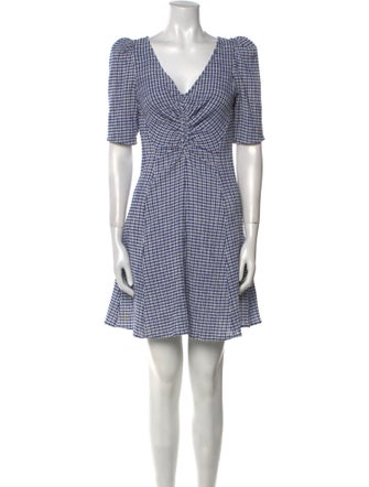 Staud Plaid Print Mini Dress