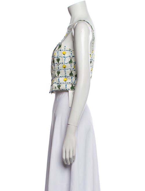 Staud Linen Printed Crop Top