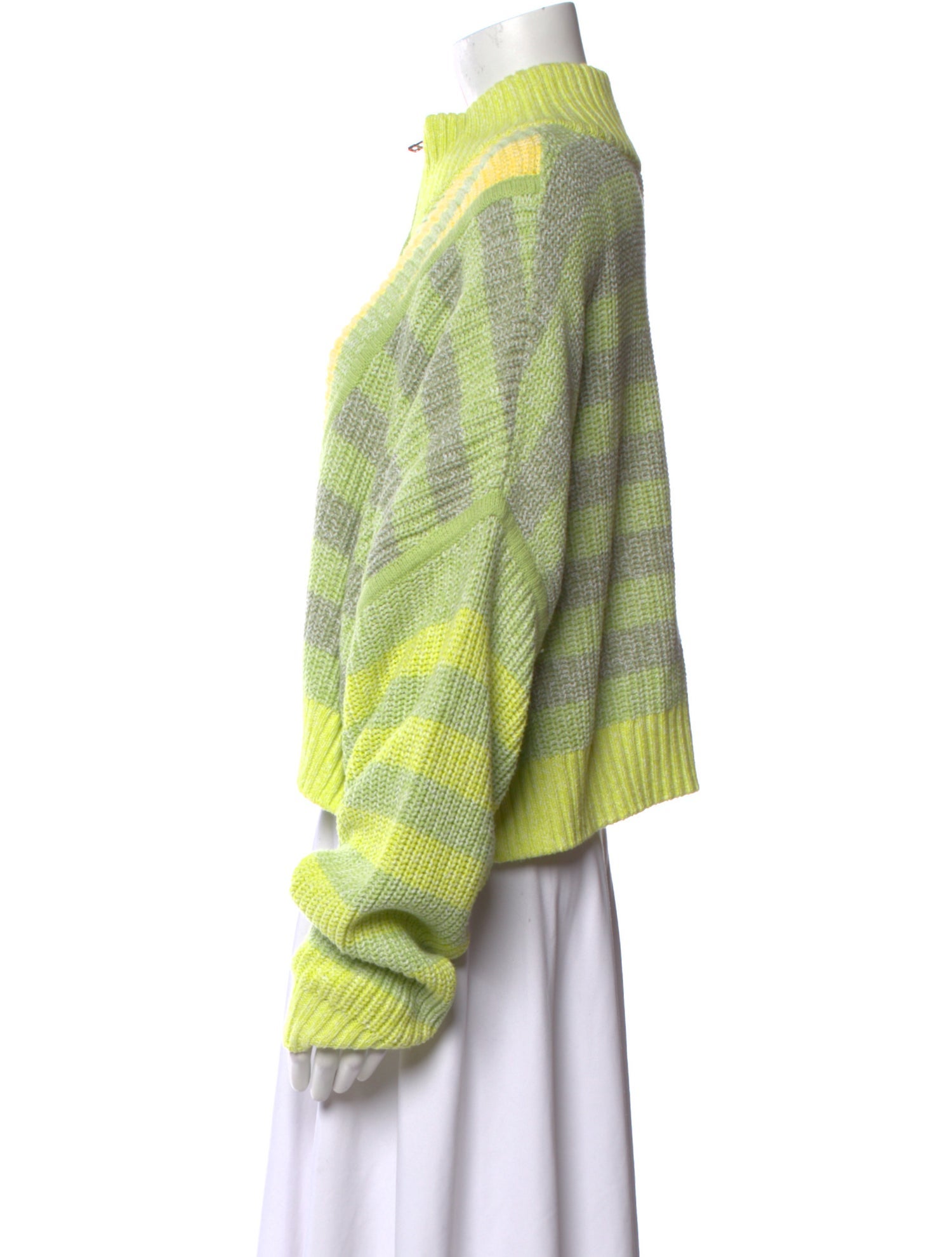 Staud Striped Mock Neck Sweater