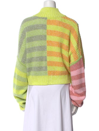 Staud Striped Mock Neck Sweater