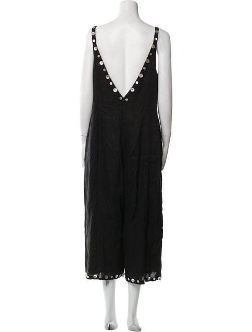 Staud Linen Scoop Neck Jumpsuit