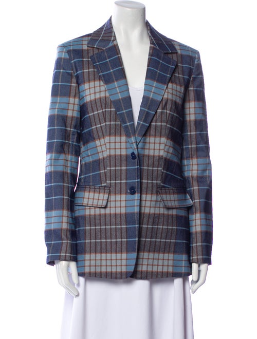 Staud Plaid Print Blazer