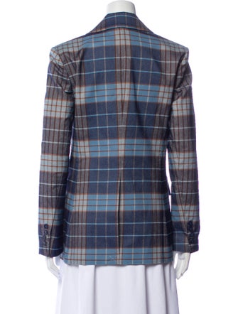Staud Plaid Print Blazer