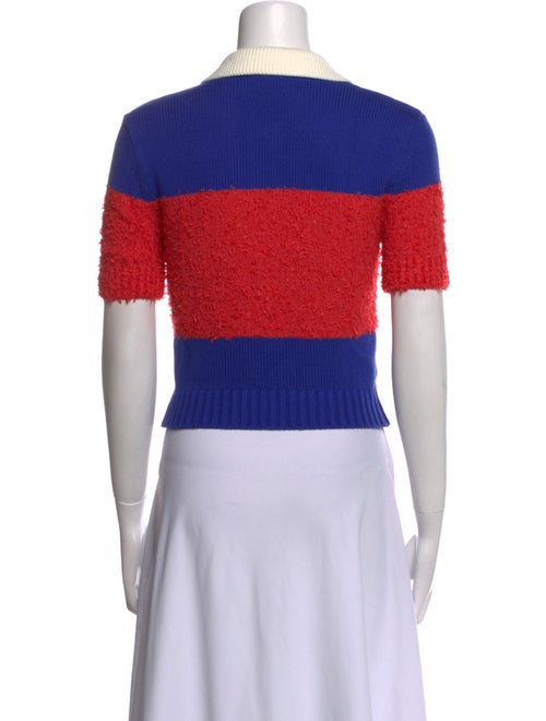 Staud Striped Short Sleeve Crop Top