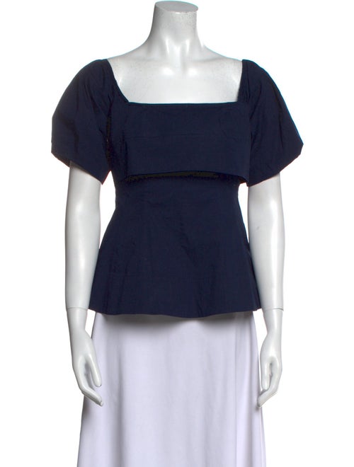Staud Square Neckline Short Sleeve Top