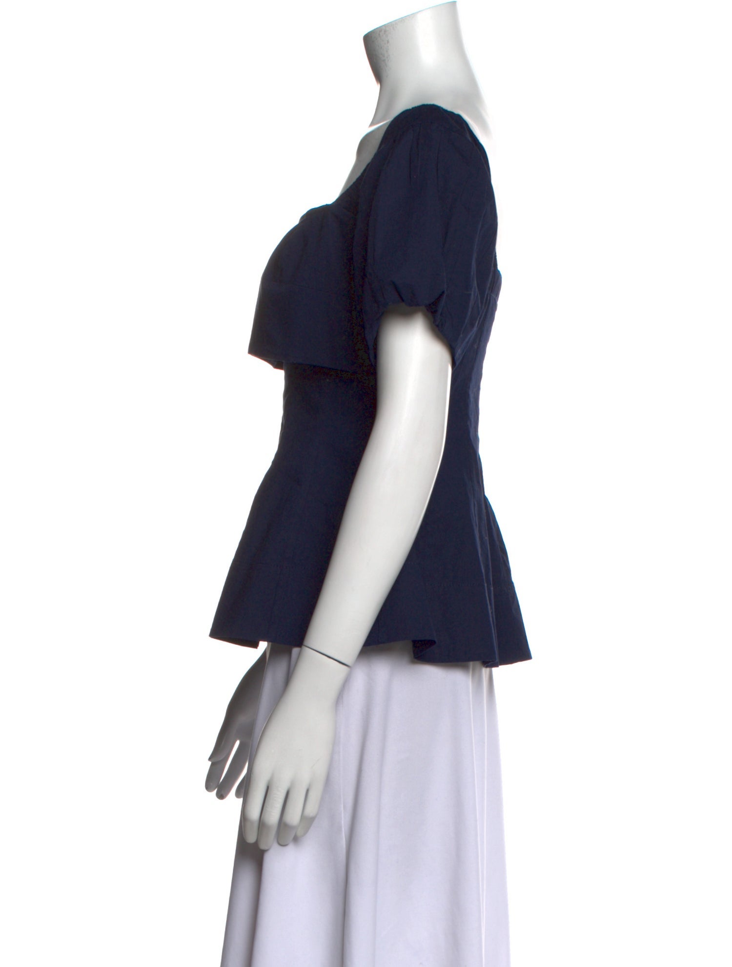 Staud Square Neckline Short Sleeve Top