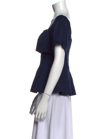 Staud Square Neckline Short Sleeve Top