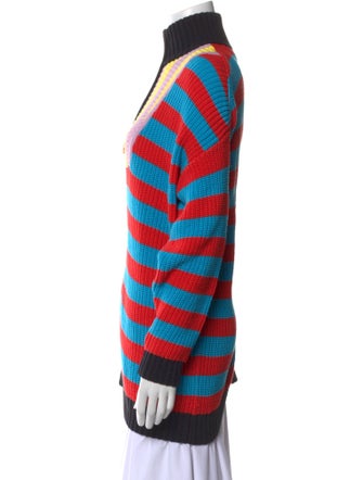 Staud Striped Mock Neck Sweater