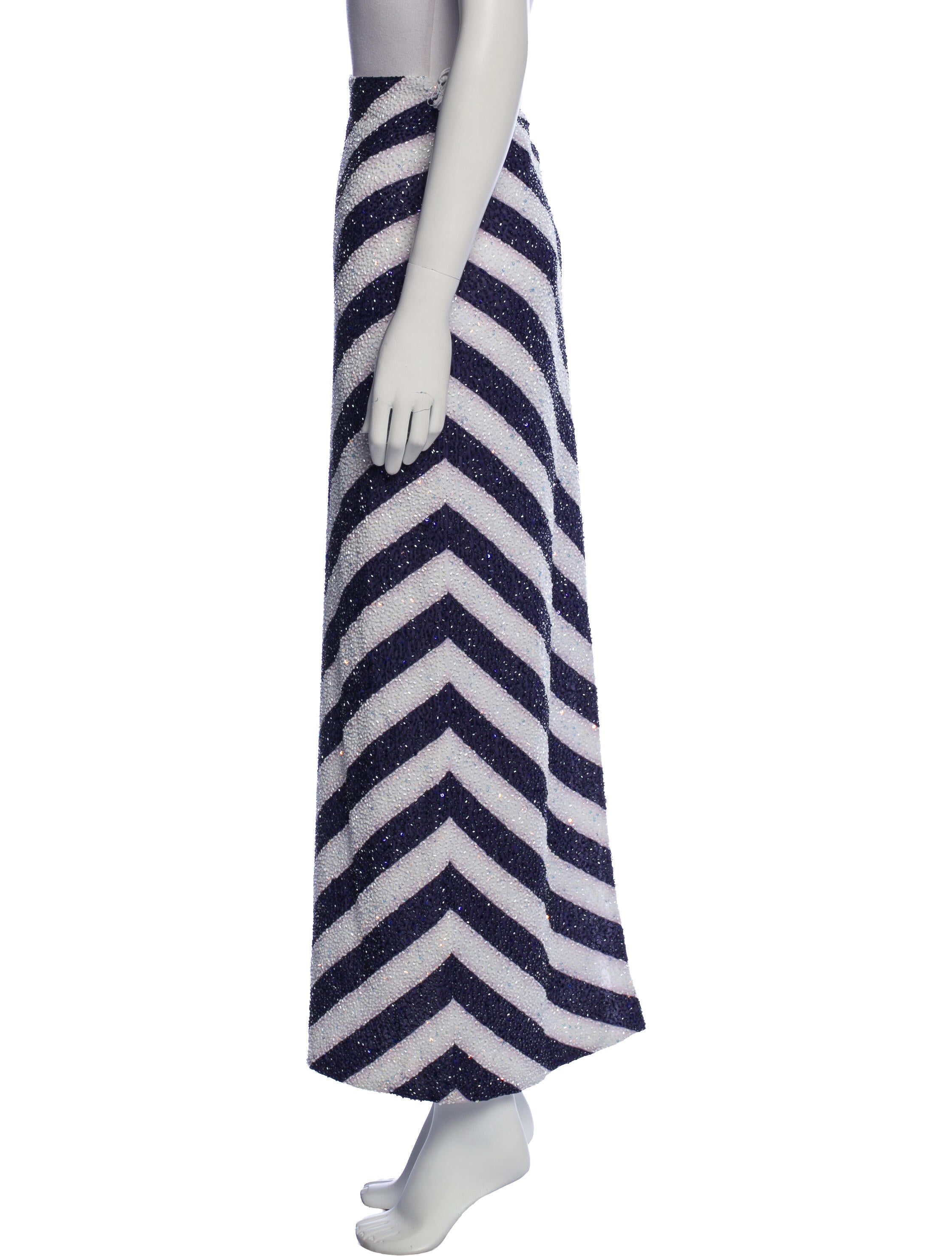 Staud Striped Midi Length Skirt