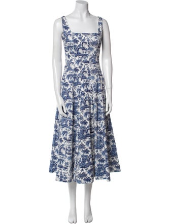 Staud Floral Print Long Dress