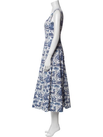 Staud Floral Print Long Dress