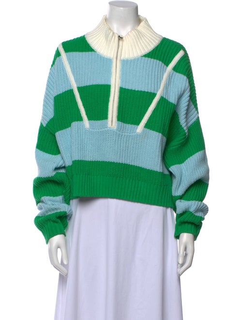 Staud Striped Mock Neck Sweater